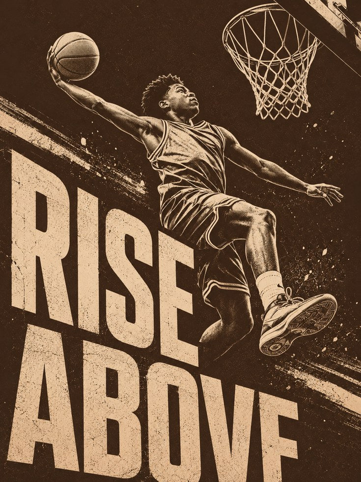 Basketball Wall Art – Sports Motivation Print - artwork on paper