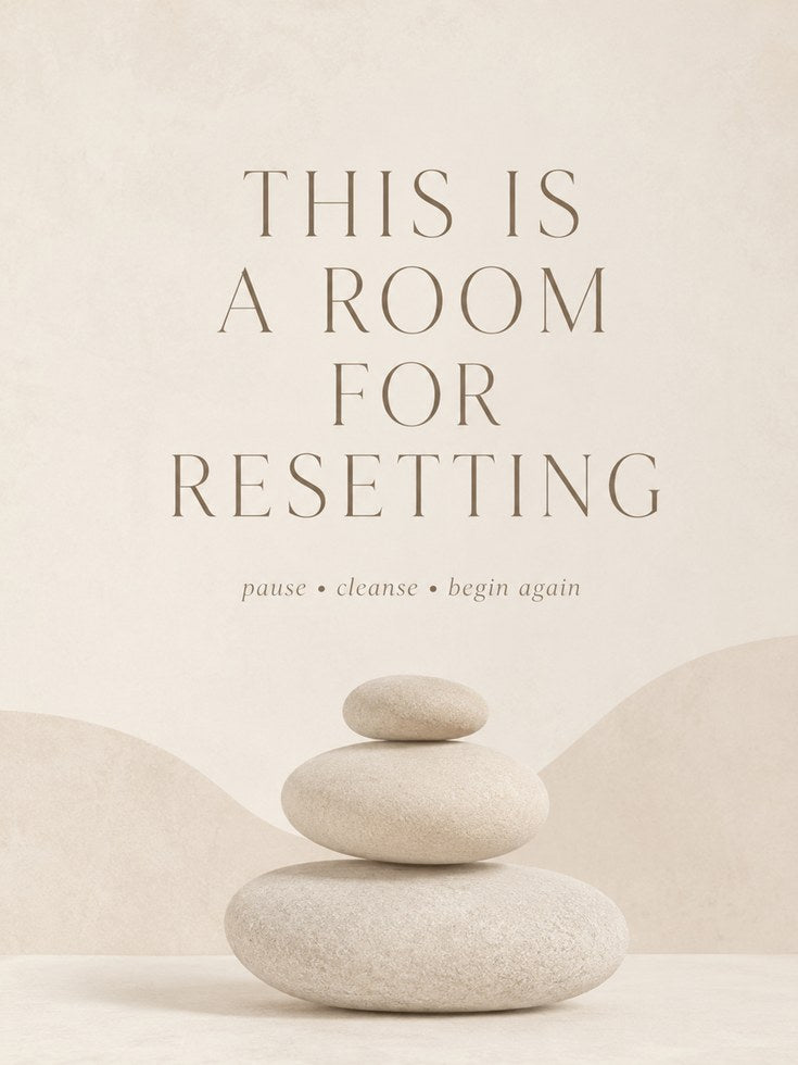 Spa Bathroom Wall Art – Resetting Quote Print - artwork on paper