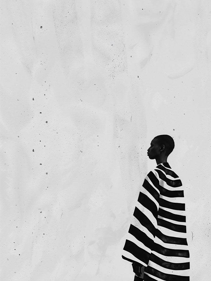 Fashion Wall Art Print: Black and White Silhouette - artwork on paper
