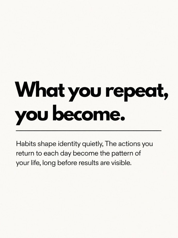 Motivational Quote Print: Habit and Growth Typography (Black & White) - artwork on paper