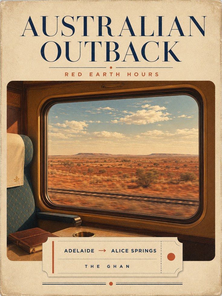 Australian Outback Poster – Vintage Travel Print - artwork on paper