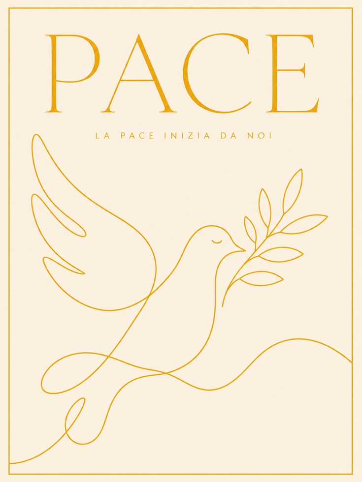 Peace Dove Wall Art – Minimalist Line Art Print - artwork on paper