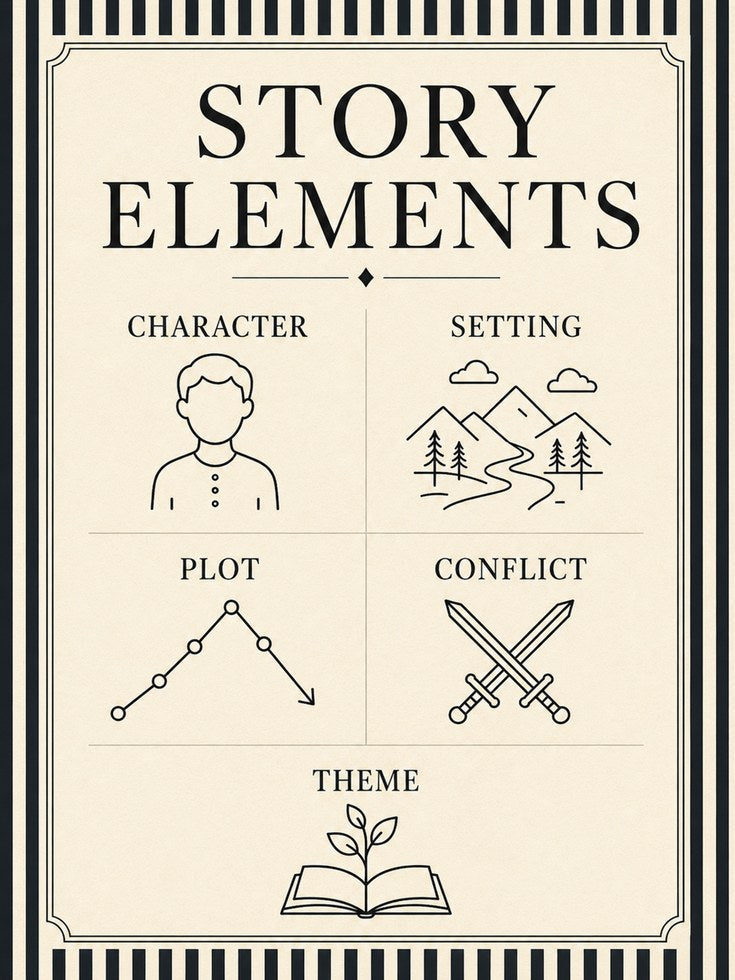 Story Elements Poster - artwork on paper