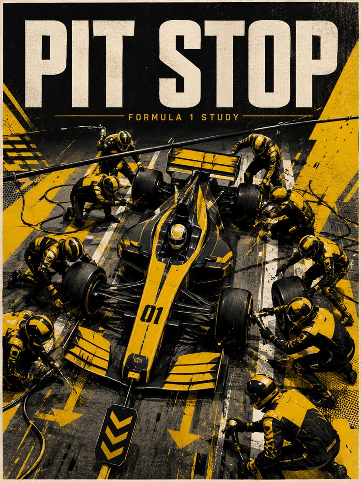 Formula 1 Pit Stop Print - artwork on paper
