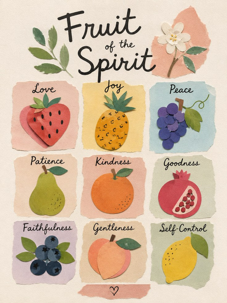 Fruit of the Spirit Print: Watercolor Bible Verse Wall Art - artwork on paper