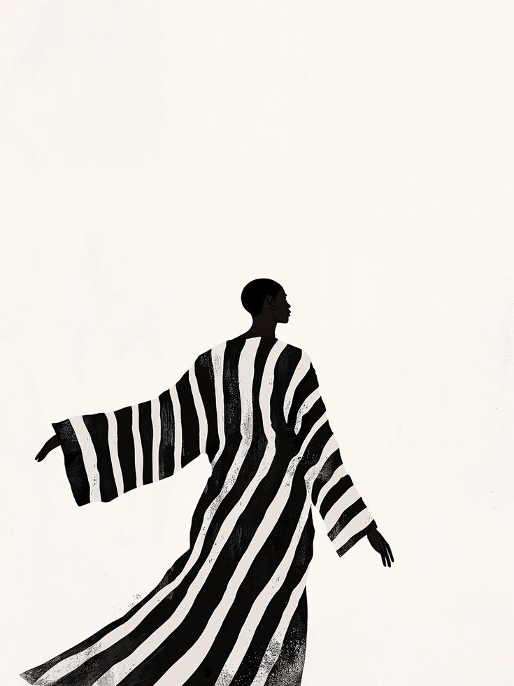 Minimalist African Woman Silhouette Poster (Black and White Print) - artwork on paper