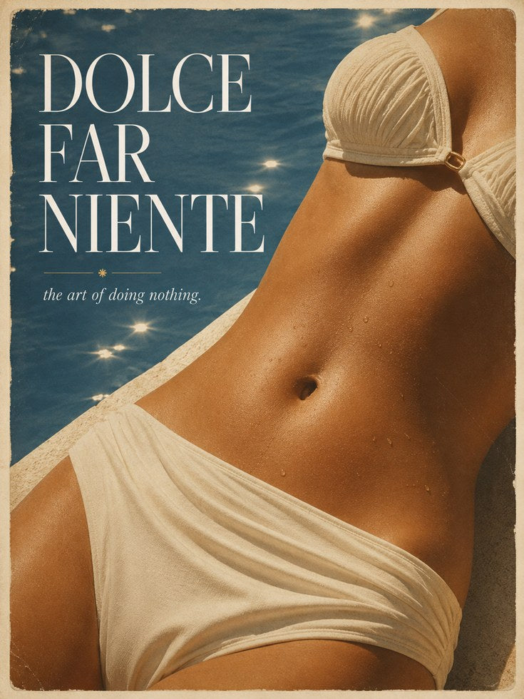 Dolce Far Niente Poster: Vintage Italian Riviera Travel Art - artwork on paper