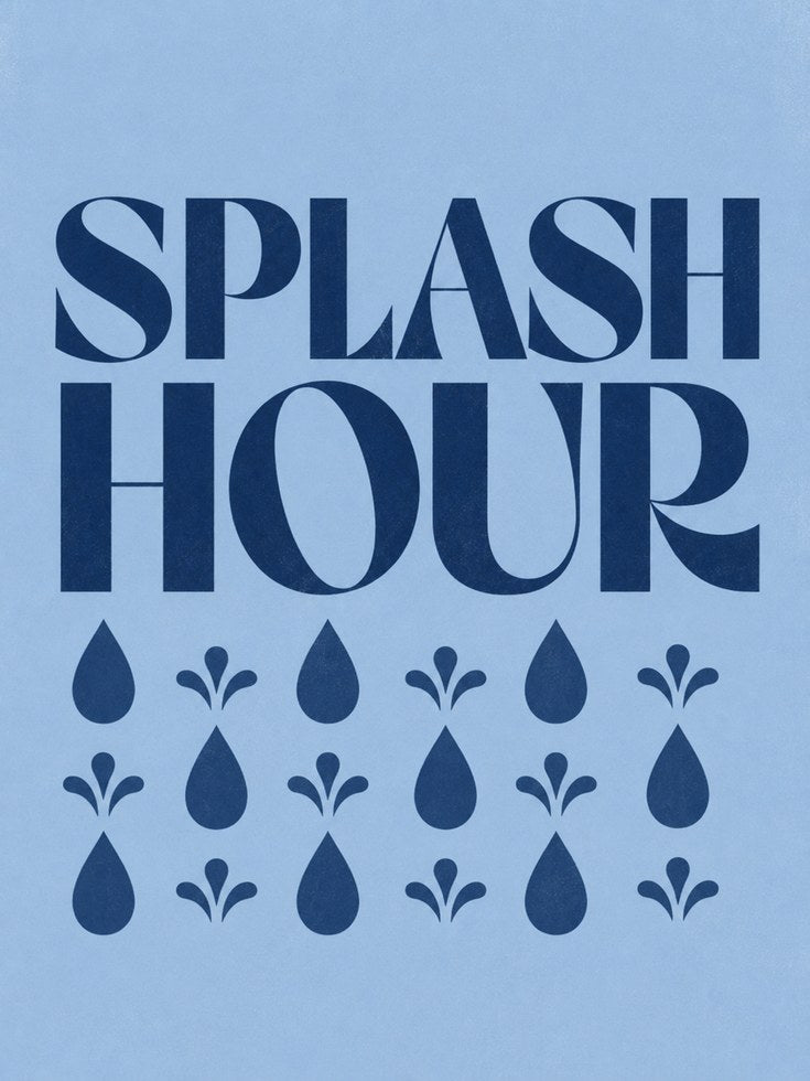 Bathroom Wall Art: Splash Hour Typography - artwork on paper