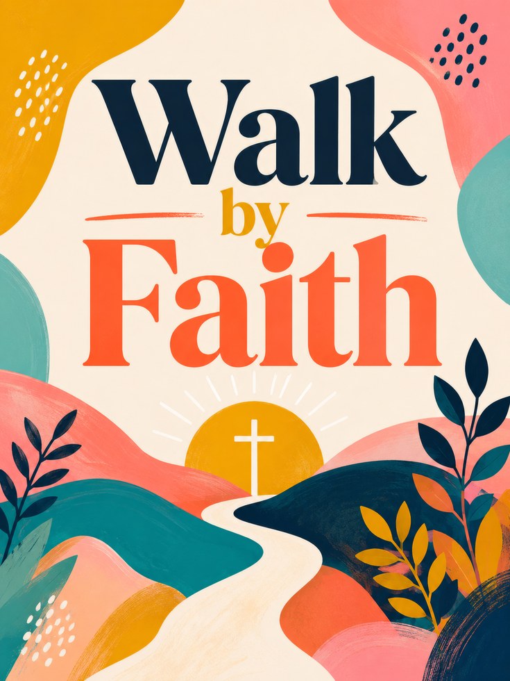 Walk by Faith Print – Christian Wall Art - artwork on paper
