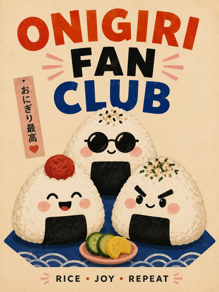 Onigiri Wall Art – Japanese Kitchen Print - artwork on paper