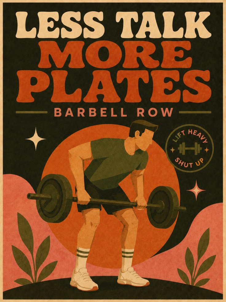 Motivational Gym Poster – Less Talk More Plates - artwork on paper