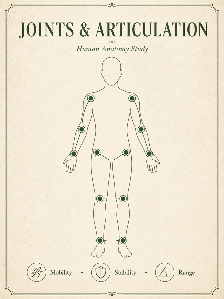 Anatomy Study Print — Joints & Articulation Chart - artwork on paper