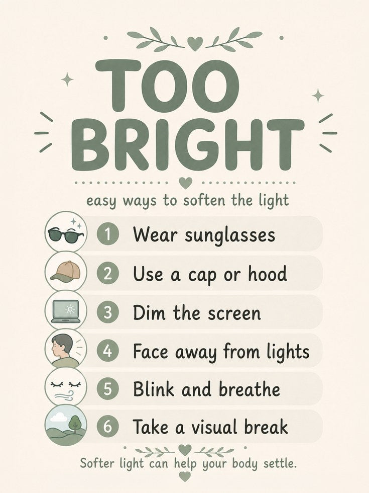 Sensory Wall Art Print – Light Sensitivity Tips - artwork on paper