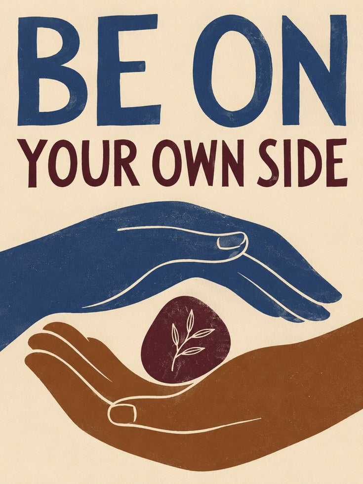 Motivational Wall Art – Be On Your Own Side Print - artwork on paper
