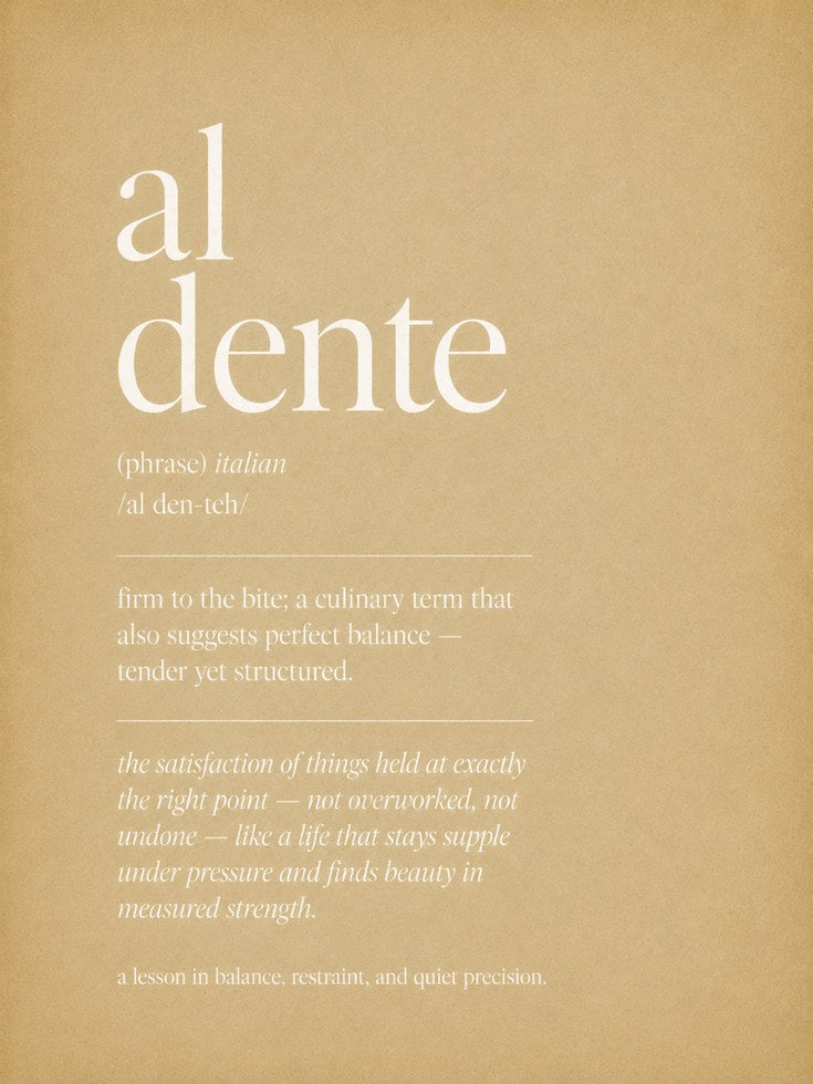 Kitchen Wall Art: Al Dente Italian Phrase - artwork on paper