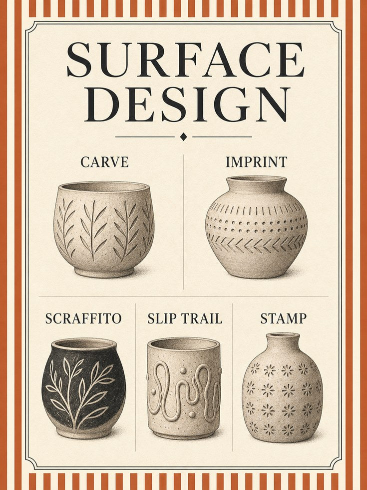 Pottery Wall Art – Surface Design Print - artwork on paper