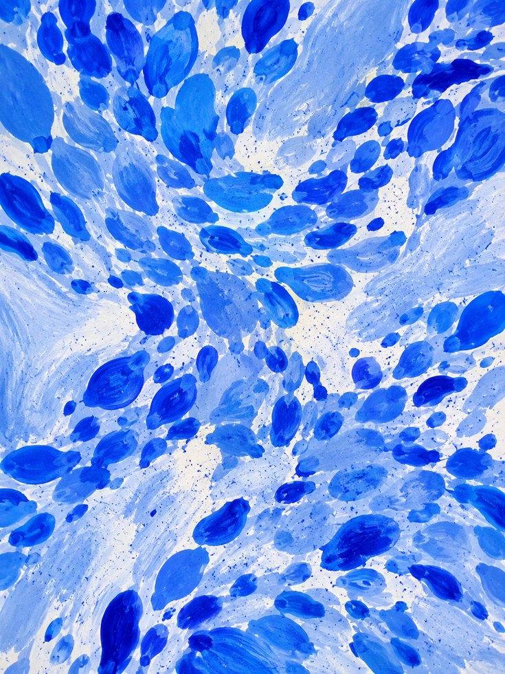 Blue Abstract Wall Art – Fluid Art Print - artwork on paper