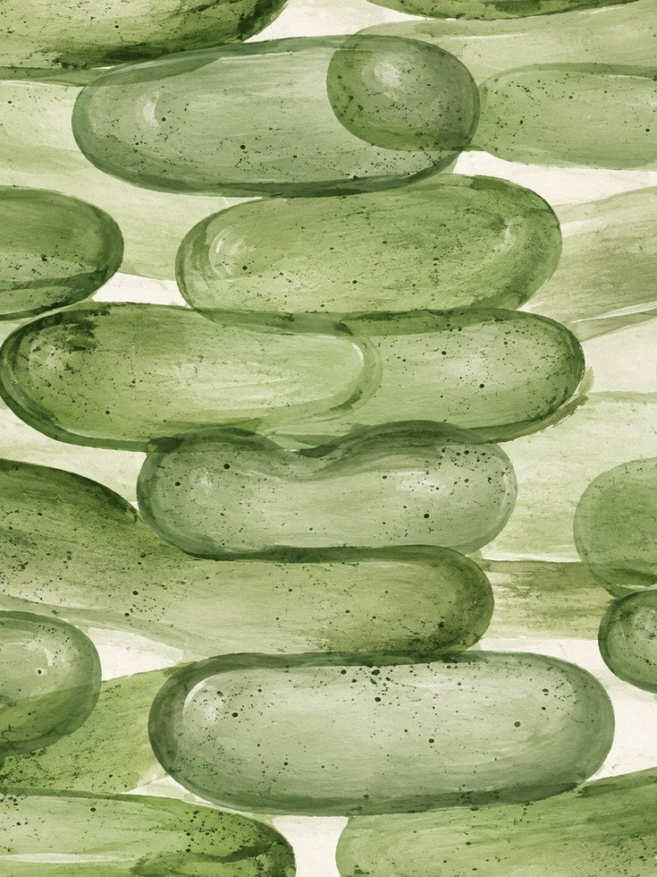Watercolor Cucumber Kitchen Print - artwork on paper