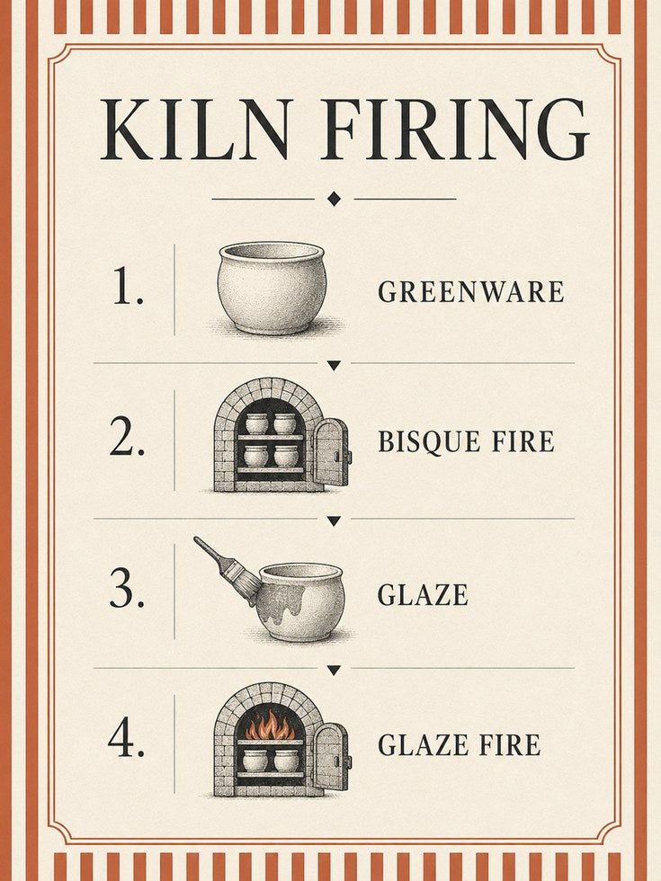 Kiln Firing Poster – Pottery Guide Print - artwork on paper