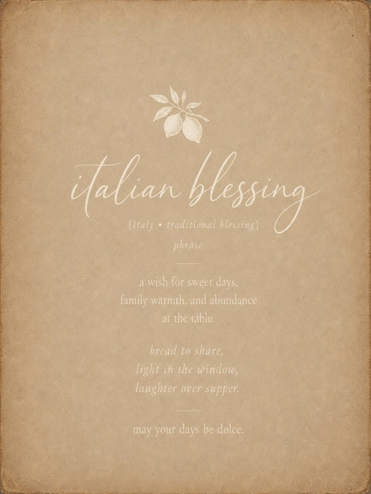 Italian Blessing Wall Art – Kitchen Wall Decor - artwork on paper