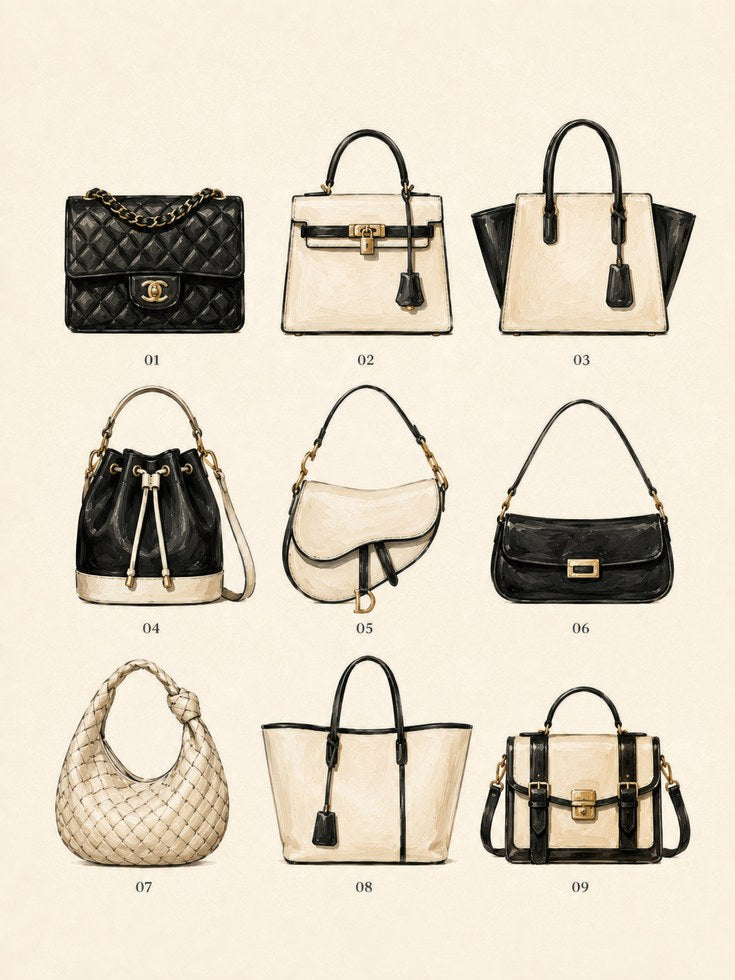 Fashion Handbag Wall Art – Designer Bag Print - artwork on paper