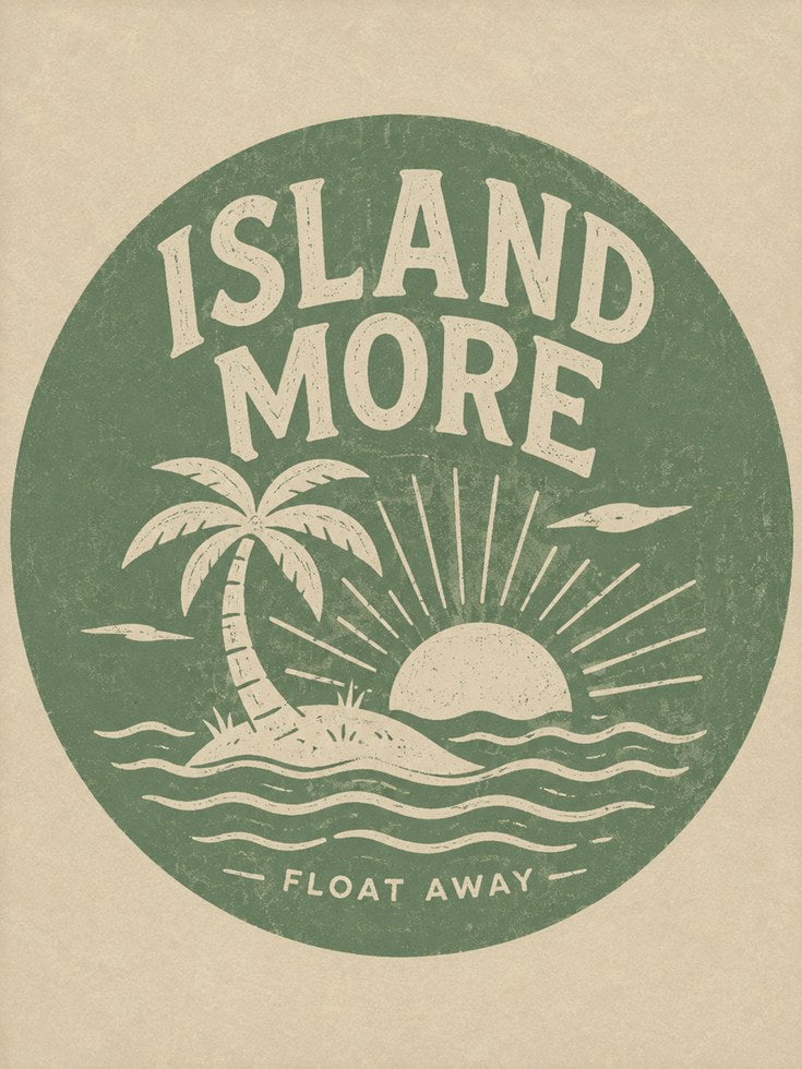 Island Sunset Print: Vintage Coastal Wall Art - artwork on paper