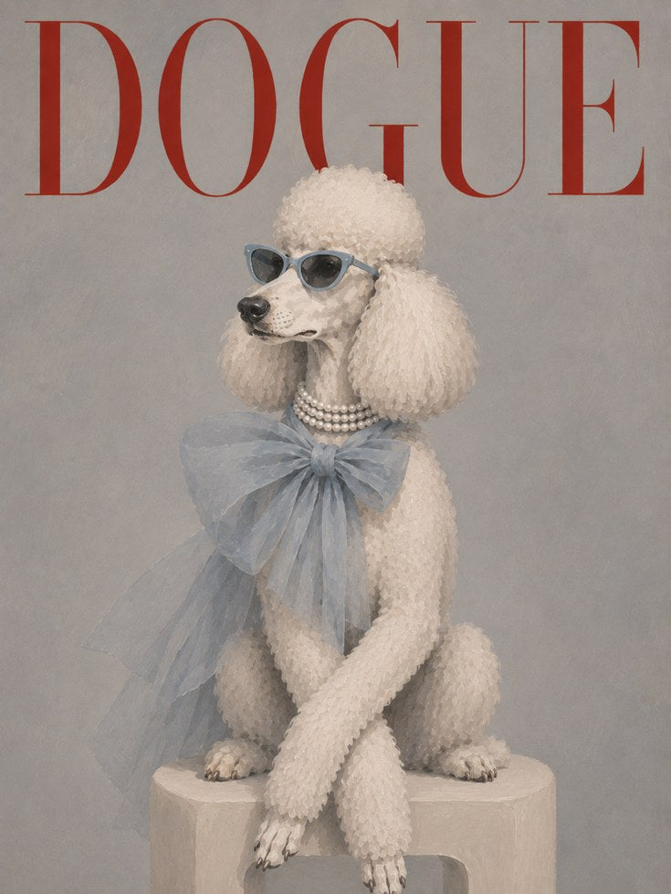 Fashion Dog Wall Art – Poodle Print - artwork on paper