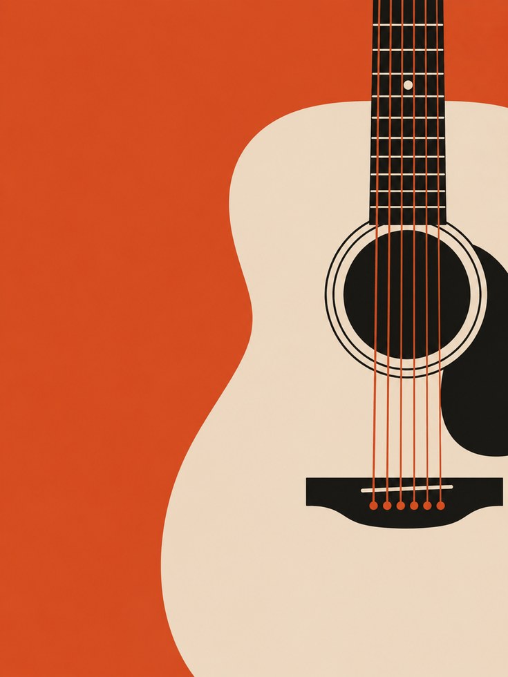 Guitar Print – Modern Music Wall Art - artwork on paper
