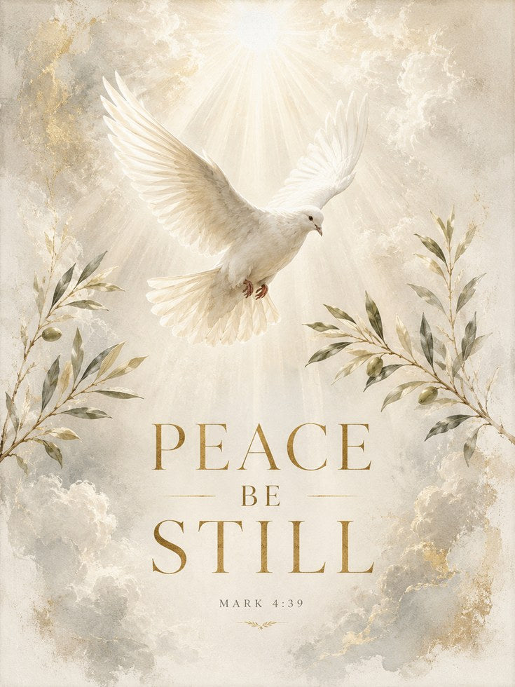 Peace Be Still Print – Scripture Wall Art - artwork on paper