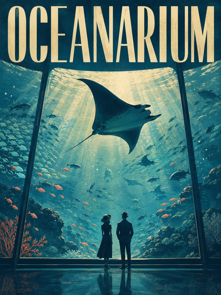 Oceanarium Poster – Vintage Ocean Art - artwork on paper
