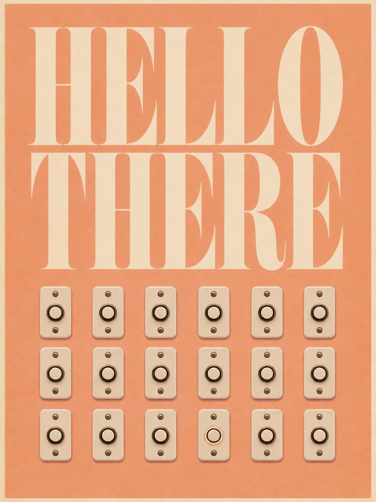 Retro Doorbell Print: Vintage Mid-Century Intercom Art - artwork on paper