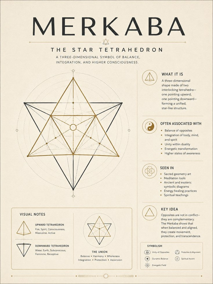 Sacred Geometry Wall Art: Merkaba Star Tetrahedron - artwork on paper