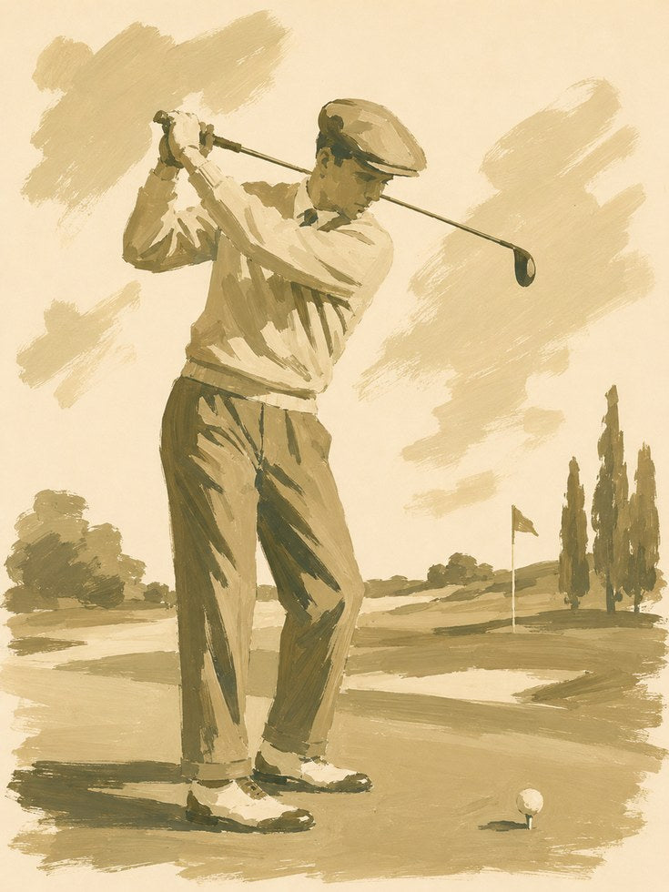 Vintage Golf Wall Art – Retro Sports Print - artwork on paper
