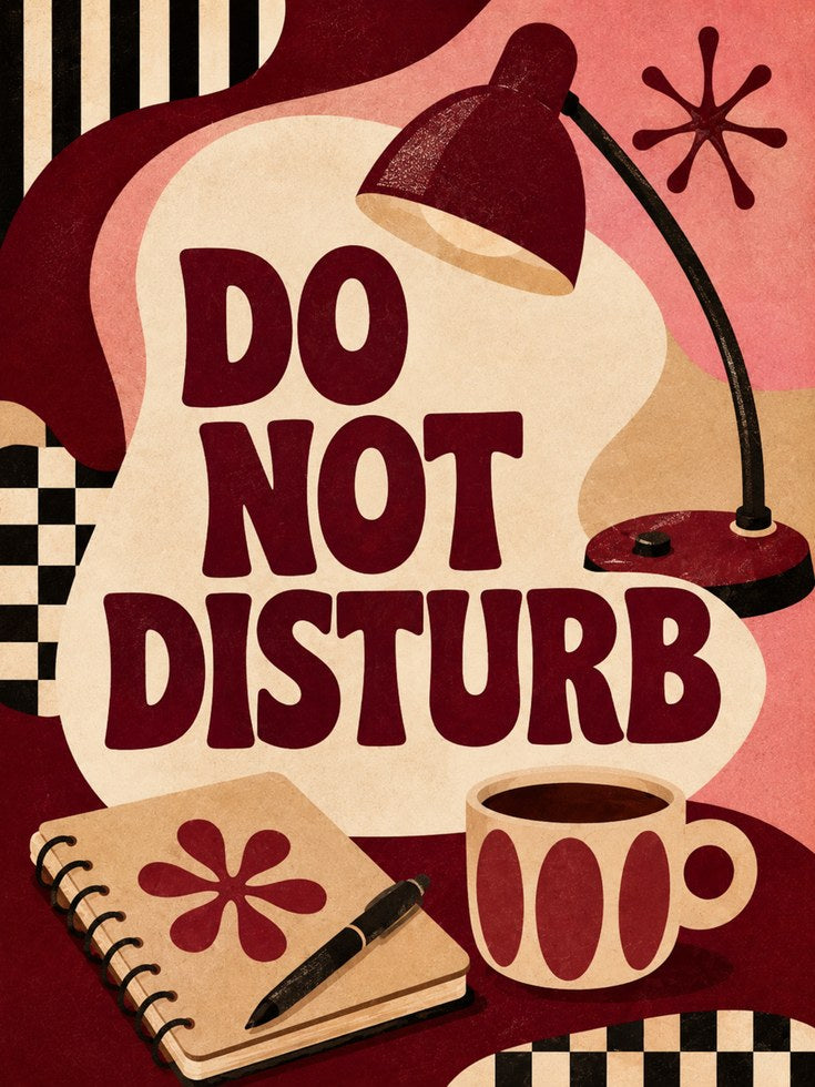 Mid-Century Wall Art: Do Not Disturb – Desk Lamp - artwork on paper