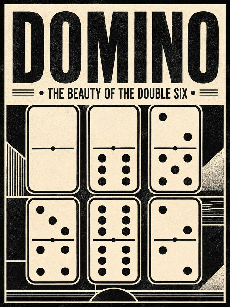Domino Wall Art – Vintage Game Room Print - artwork on paper