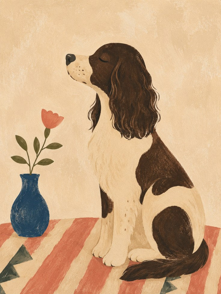 Springer Spaniel Wall Art – Dog Portrait Print - artwork on paper