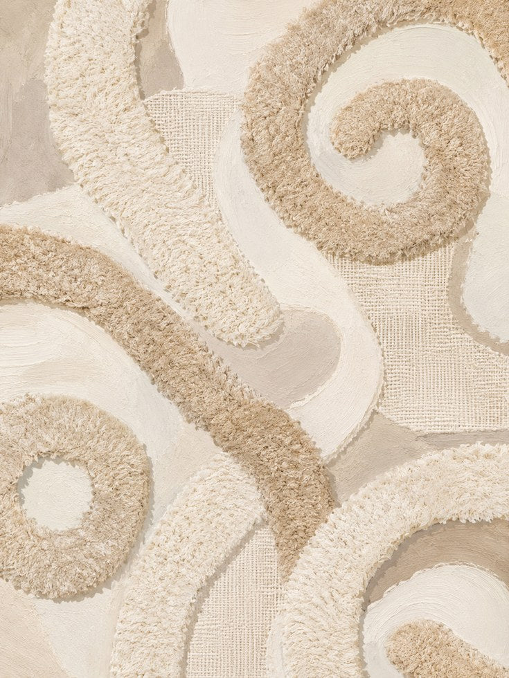 Neutral Abstract Wall Art – Textured Beige Print - artwork on paper