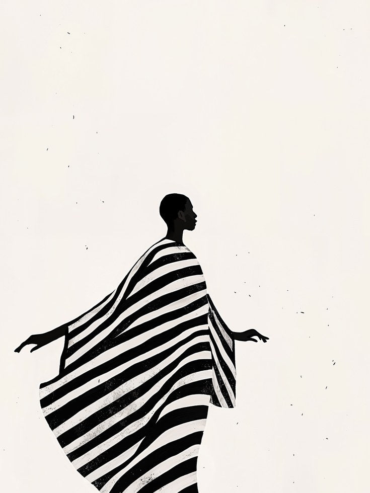 Fashion Wall Art Print: Bold Striped Silhouette - artwork on paper