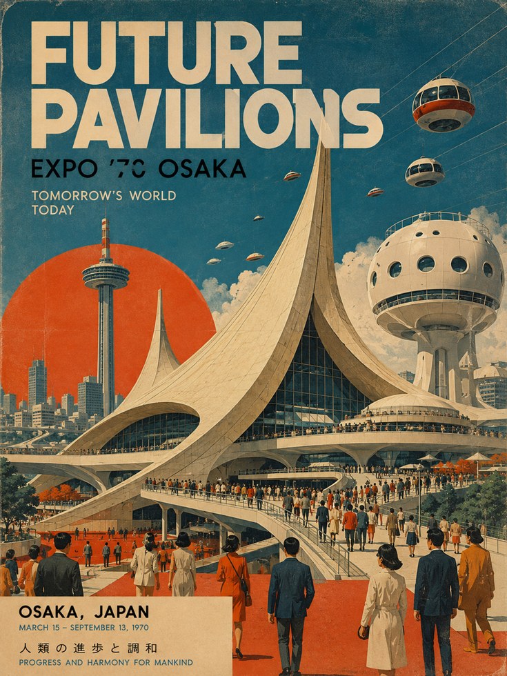 Vintage Expo Poster – Retro Japan Travel Print - artwork on paper