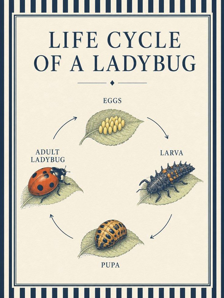 Ladybug Life Cycle Poster - artwork on paper