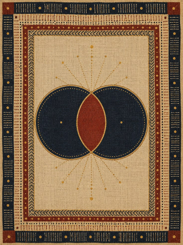 Geometric Folk Art Print - artwork on paper