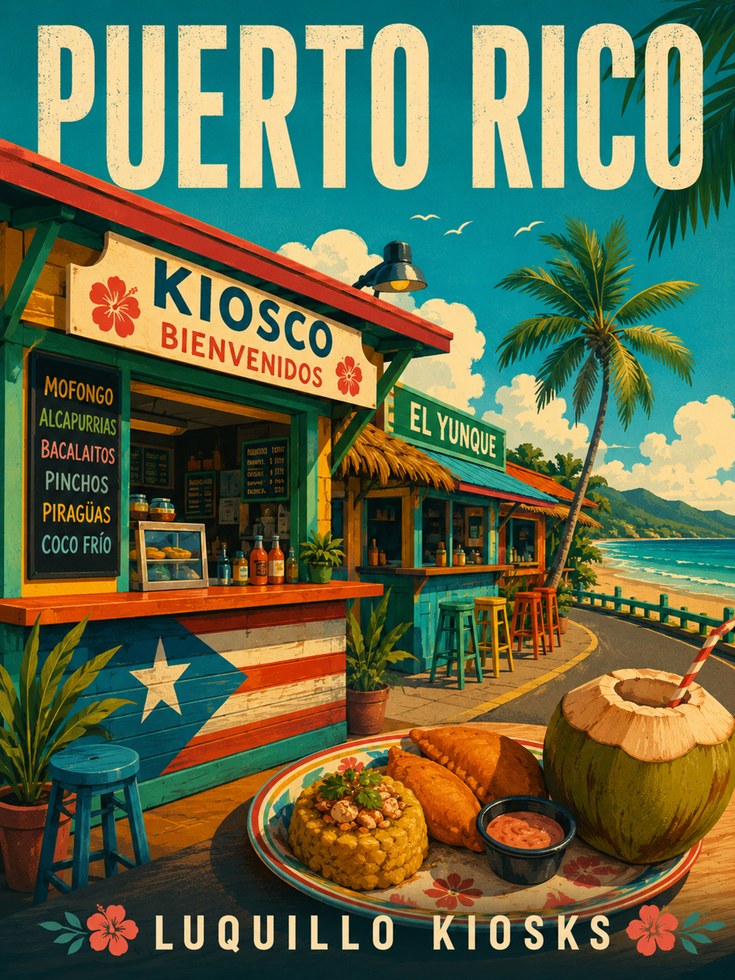 Puerto Rico Travel Poster - artwork on paper