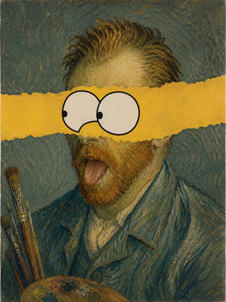 Funny Portrait Wall Art – Humorous Fine Art Print - artwork on paper
