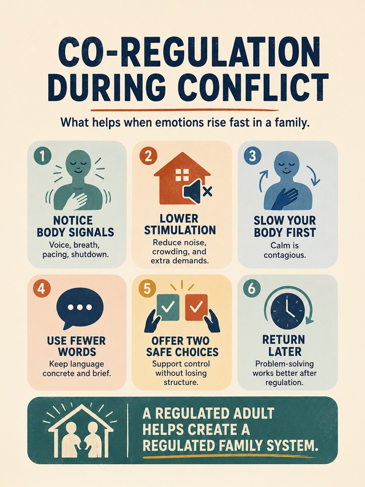 Co-Regulation During Conflict Poster: Family Therapy Guide - artwork on paper