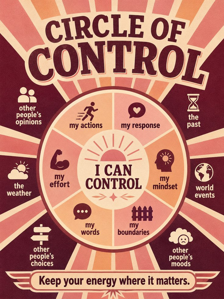 Mental Health Wall Art – Circle of Control Poster - artwork on paper