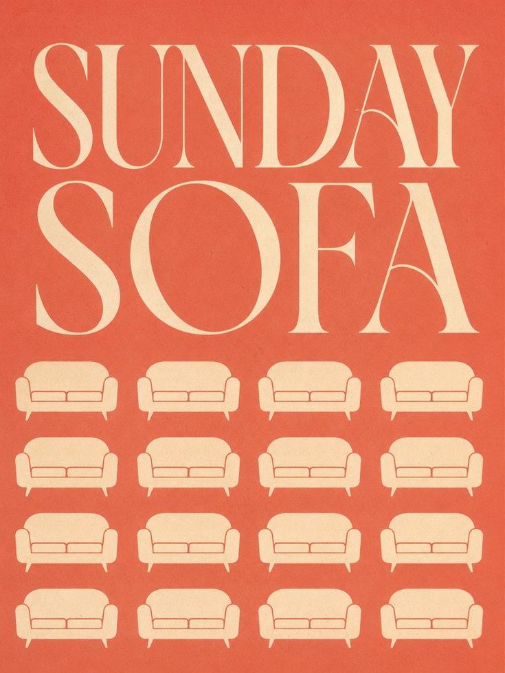 Sunday Sofa Typography Print - artwork on paper