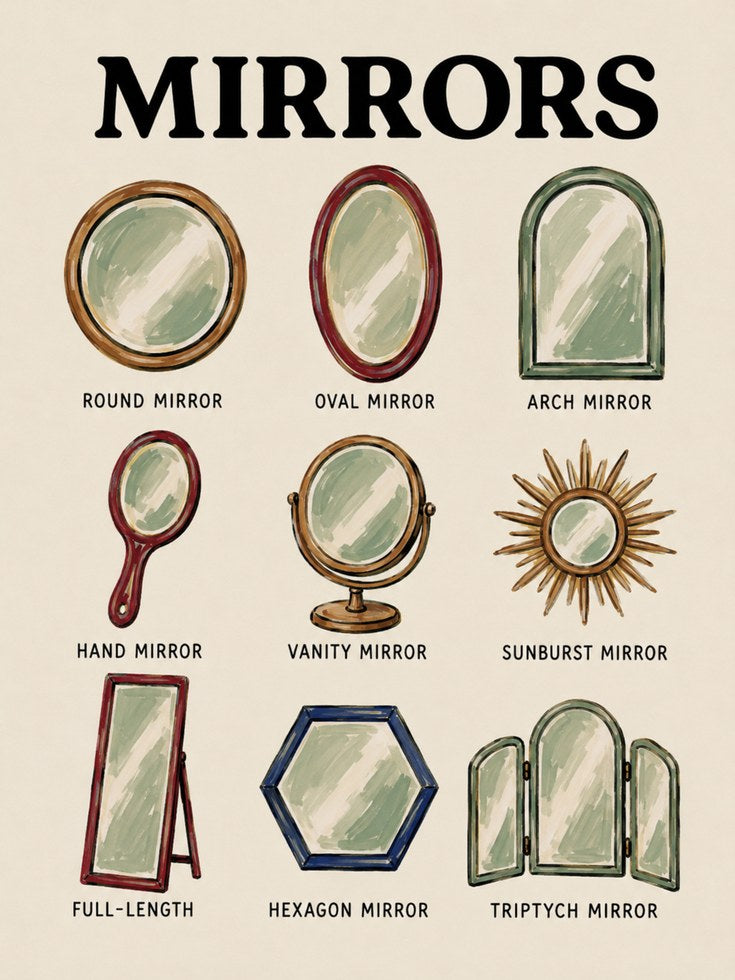 Mirror Collection Poster: Vintage Educational Chart Wall Art - artwork on paper