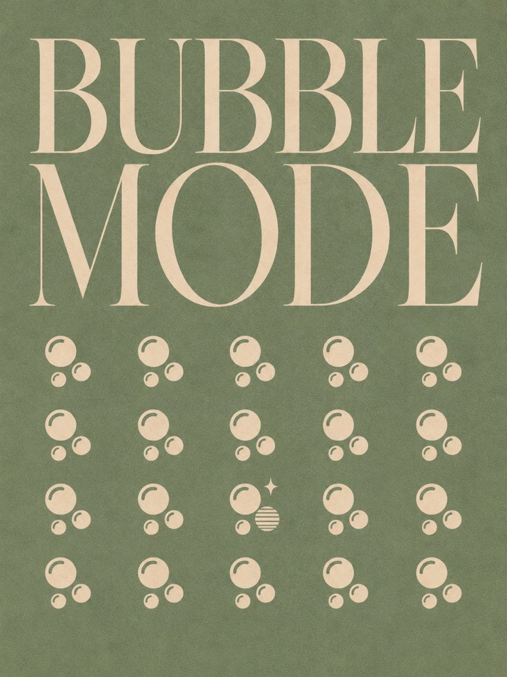 Bathroom Wall Art: Retro Bubble Mode Typography - artwork on paper