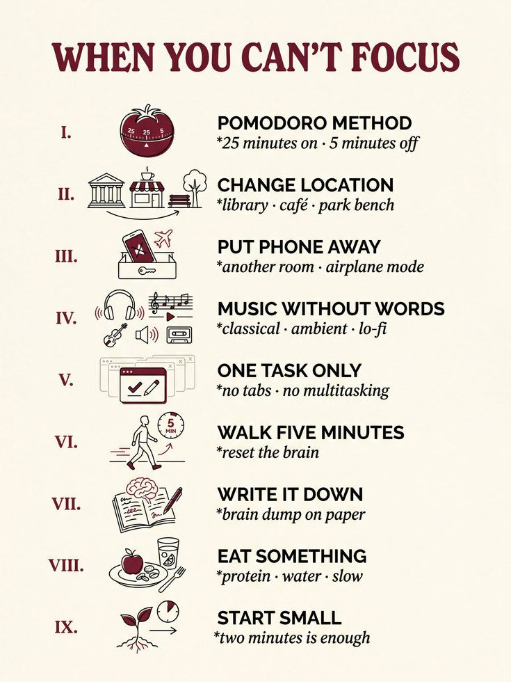 Pomodoro Method Focus Poster - artwork on paper
