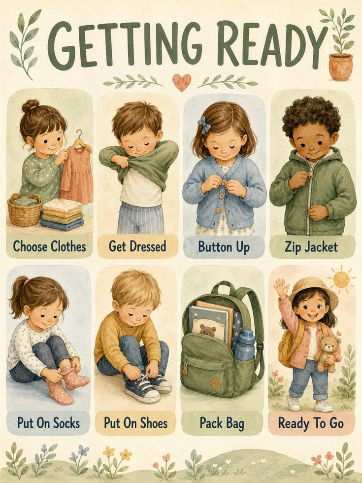 Children's Morning Routine Chart - artwork on paper